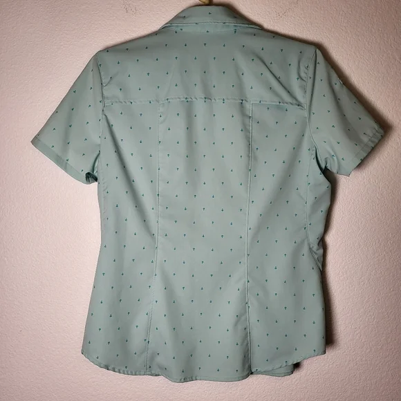 REI Sahara Short Sleeve Shirt light green w Anchors size Medium - Picture 2 of 11